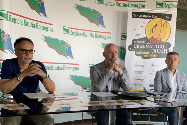 Cesenatico Noir Stefano Bonaccini, Andrea Corsini, Marco Pasi (luglio 2020)