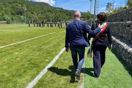 Inaugurazione campo sportivo Ferriere (PC) con Bonaccini bis