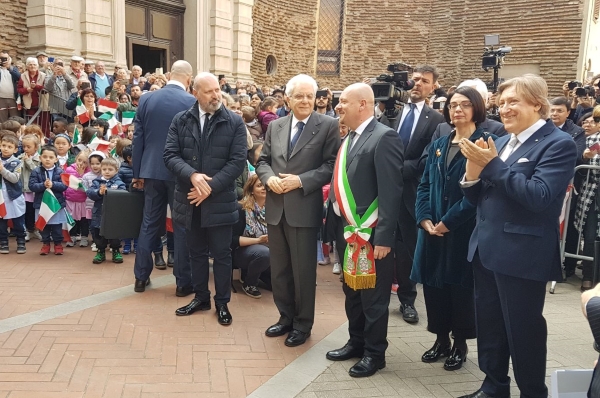 Bonaccini e Mattarella alla commemorazione del senatore Ruffilli