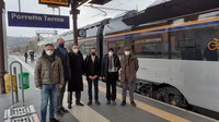 Nuovo treno Rock, arrivo a Porretta Terme con assessore Corsini