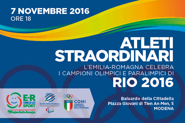 Rio 2016, gli atleti premiati (7 novembre 2016 a Modena) - invito