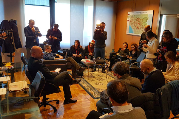 Bonaccini incontra i giornalisti a fine 2016