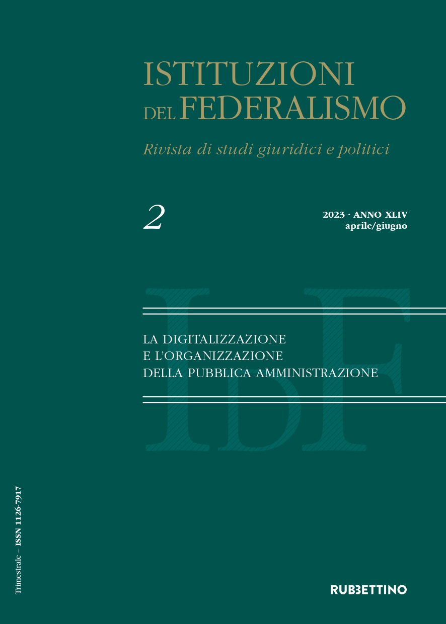 Copertina del numero speciale 2 anno 2022 della rivista Istituzioni del Federalismo