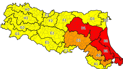 Per mercoledì 24 l'allerta rossa confermata nelle aree più colpite: pianura bolognese e pianura, costa e collina romagnola
