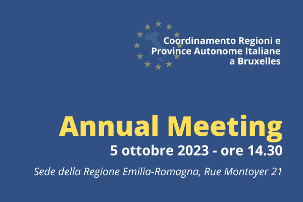 Annual Meeting del Coordinamento delle Regioni Italiane a Bruxelles