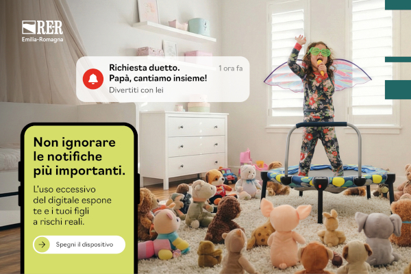 Consulta la sezione dedicata alla campagna di sensibilizzazione di Regione Emilia-Romagna nata per proteggere i più piccoli dai rischi e dall'impatto del digitale