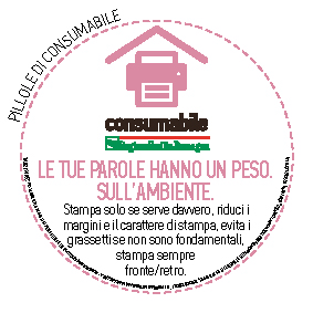 Le tue parole hanno un peso. Sull’ambiente.
Stampa solo se serve davvero, riduci i margini e il carattere di stampa, evita i grassetti se non sono fondamentali, stampa sempre 
fronte/retro.