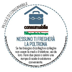 Nessuno ti fregherà
la poltrona
Se hai bisogno di colleghi e colleghe 
non usare la mail o il telefono, vai da loro. Fare due passi o salire una rampa di scale è salutare e conveniente.