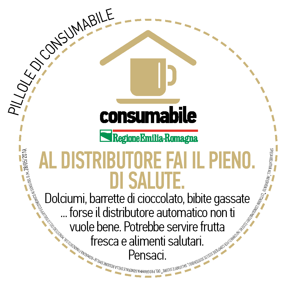 Al distributore fai il pieno. Di salute.Dolciumi, barrette di cioccolato, bibite gassate ... forse il distributore automatico non ti vuole bene. Potrebbe servire frutta fresca e alimenti salutari. Pensaci.