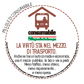 La virtù sta nel mezzo. 
Di trasporto. 
Anche se hai un’auto comoda e economica, 
usa il mezzo pubblico, la bici o vai a piedi. Meno traffico, meno stress, 
meno inquinamento... 
e meno spesa.
